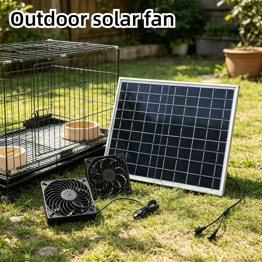 

10W Solar Powered Exhaust Fan for Pet House Chicken Coop Greenhouse Shed Outdoor Cooling Ventilation Air Circulation System