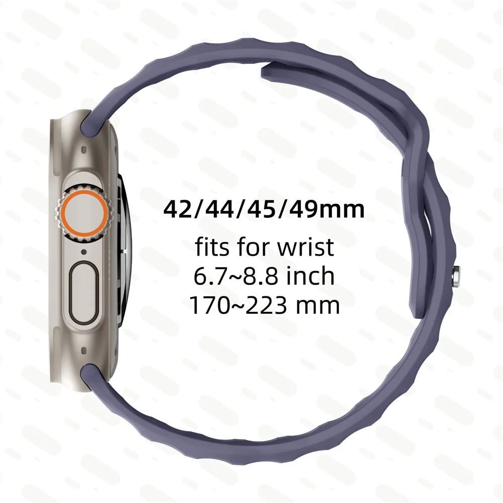 Apple Watch用シリコンスポーツストラップ,ウルトラ2, 49mm, 45mm, 40mm, 44mm, 42mm, 41mm, 38mm,iwatchシリーズ8, 7 6、se、5、4、3