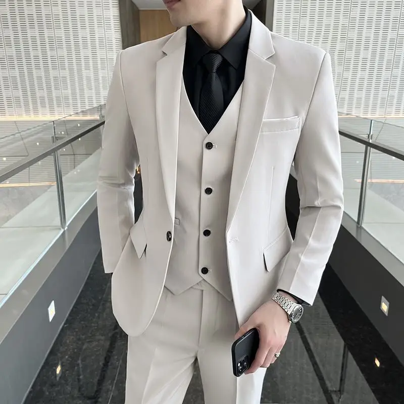 88301 Men in suits business and leisure professional formal attire slim fitting suits groom's wedding dress men