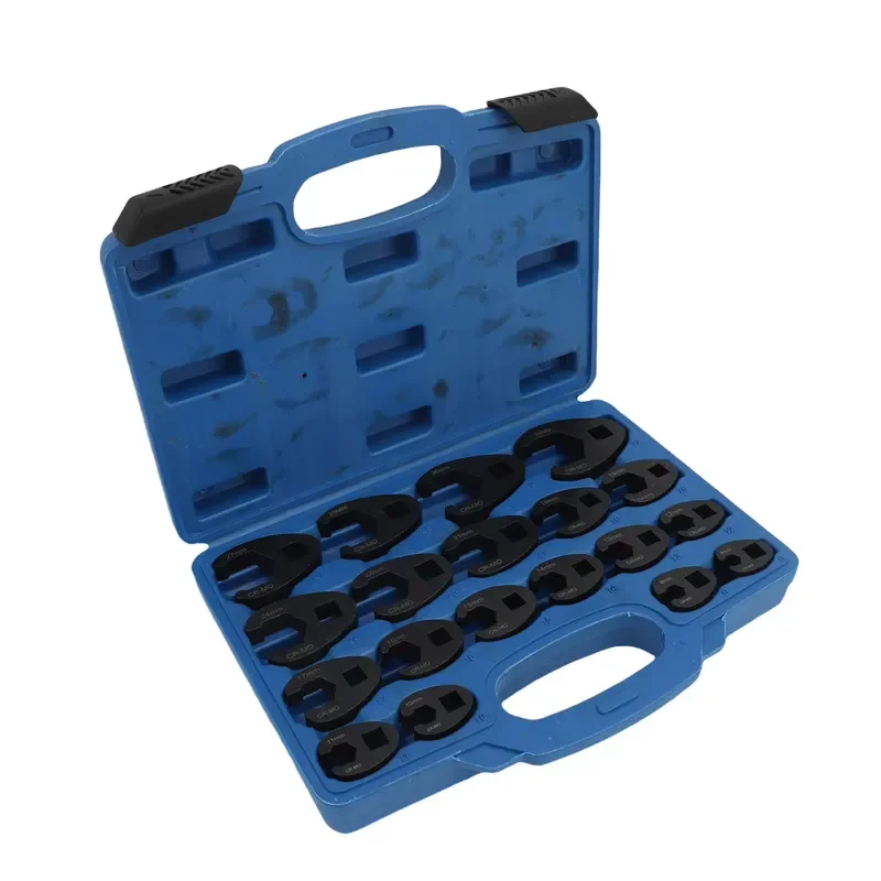 19 Pcs Crows Foot Wrench Corrosive Carbon Steel Versatile High Hardness 8-32mm Crowfoot Wrench Set for Ratchet Wrenches