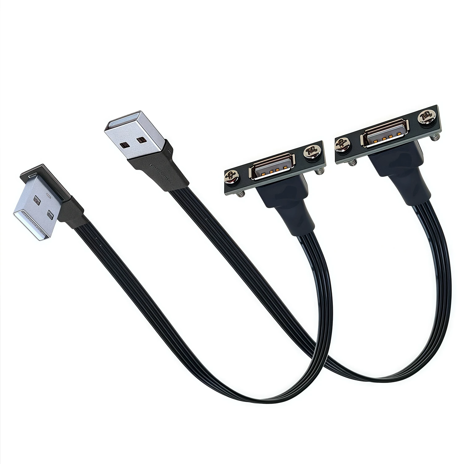 Cabo de extensão USB 2.0 macho para fêmea de 20 CM com orelhas, chassi, cabo defletor, cotovelo, mouse, teclado, unidade flash USB, impressora