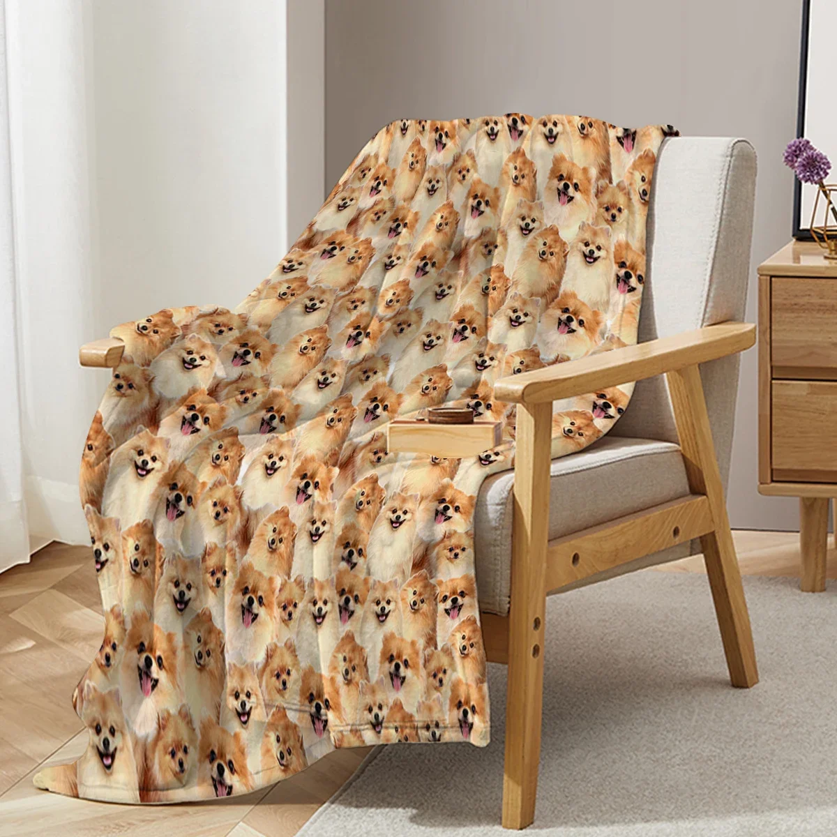 

Throw Blanket Cute Pomeranian Fuzzy Dog Blanket for Kids Pomeranian Gifts for Pomeranian Lovers Cozy Blanket for Couch Sofa Bed