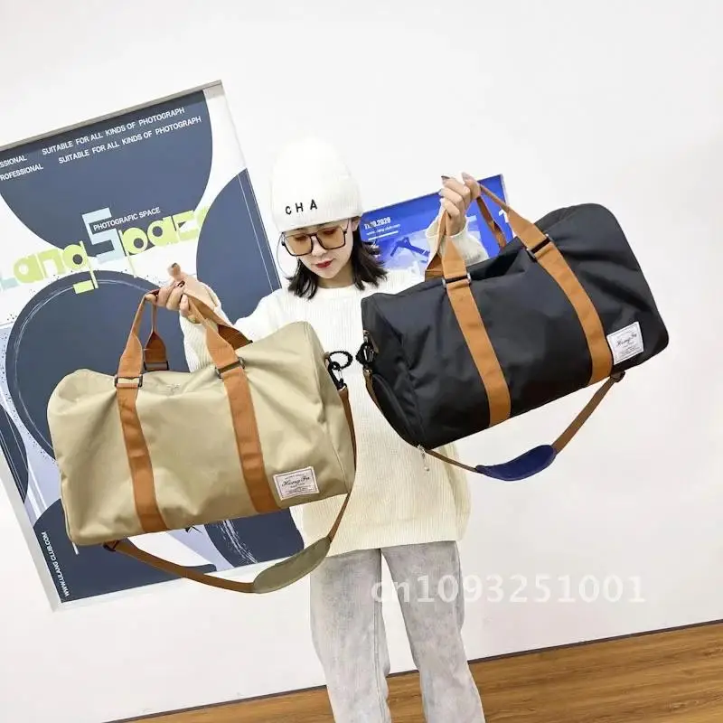 Totes Luggage Bag Solid Color Oxford Cloth Bag Waterproof Short Distance Travel Sports Fitness Travel Bag Outdoor Lightweight