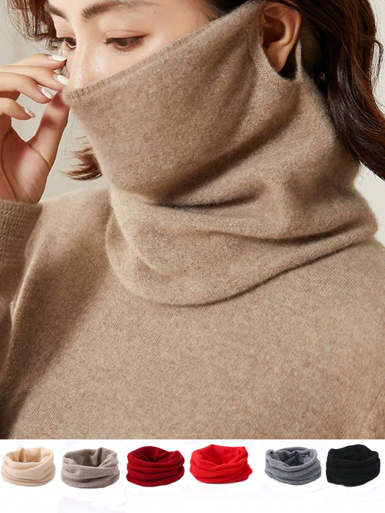 

100% шерсть, вязаное кольцо, бандана, шарф для женщин, зимняя мягкая утеплитель для шеи, модная повязка на голову, маска SKi, теплая универсальная воротник Falase