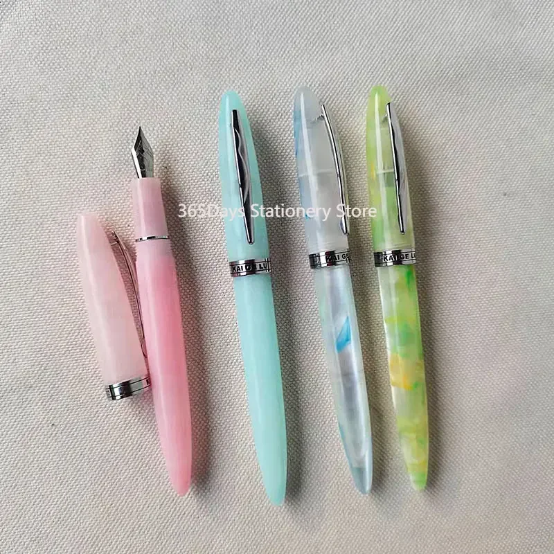 

New Kaigelu 222 Celluloid Green Fountain Pen Beautiful Patterns Iridium EF/F/M Nib Pen Writing Office Business Ink Gift Pen