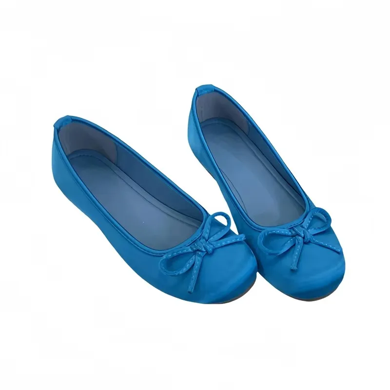 

Red Ballet Flats Woman Round Toe Silk Bow Spring Shoes Blue Ladies Lazy Flat Comfortable Low Heel Pumps Zapatos De Mujer