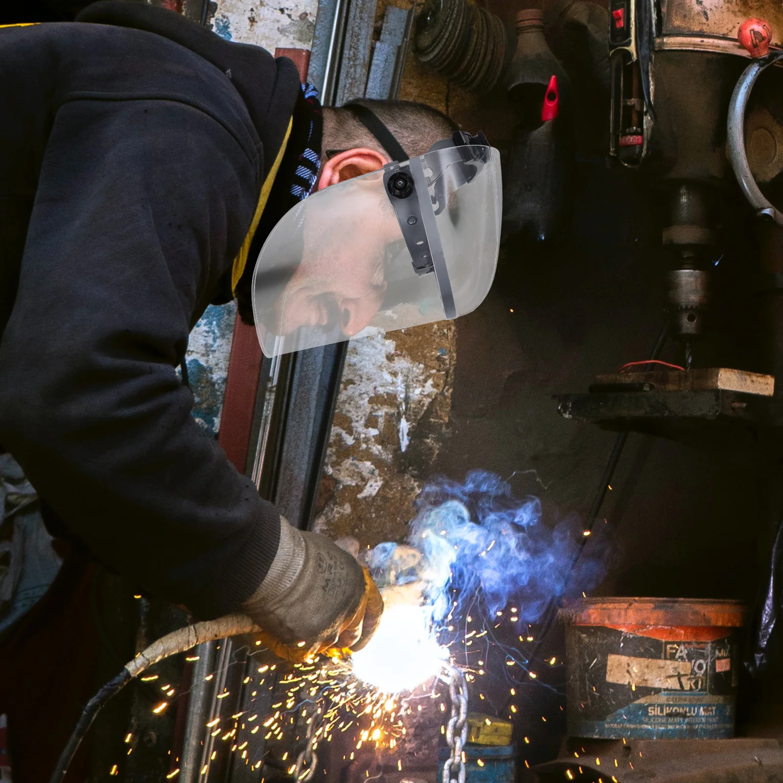 Deflettore protettivo trasparente in PMMA leggero con goccioline resistenti all'olio per cucinare, lavorare, camminare, correre