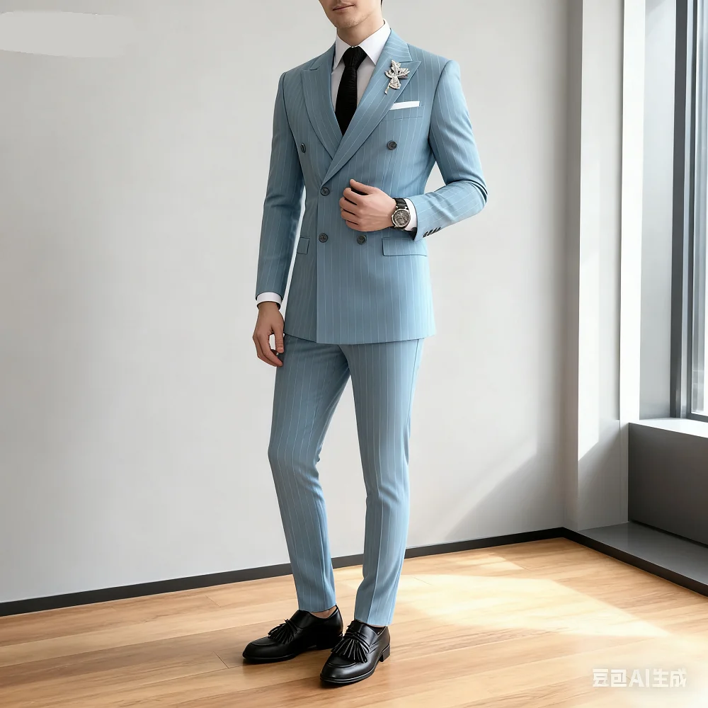 

Men's Slim Fit Suit Notch Lapel Single Breasted Wedding Tuxedo Smoking 2-Piece Set for Groomsmen And Formal Occasions