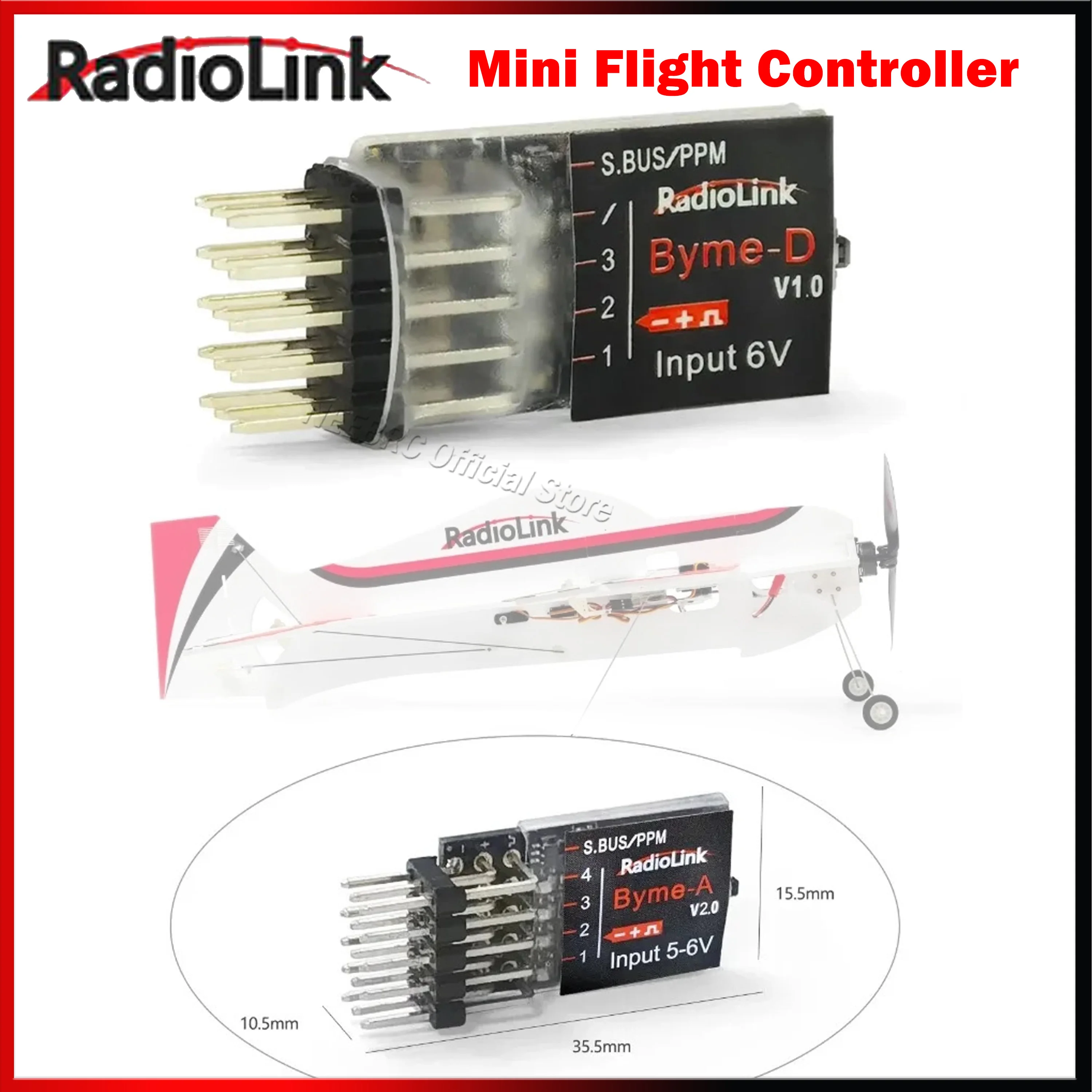 Radiolink Mini FC Byme-A Byme-D Flight Controller Three-axis Gyro Acceleration Sensor for RC Airplanes Straight Wing Aircraft