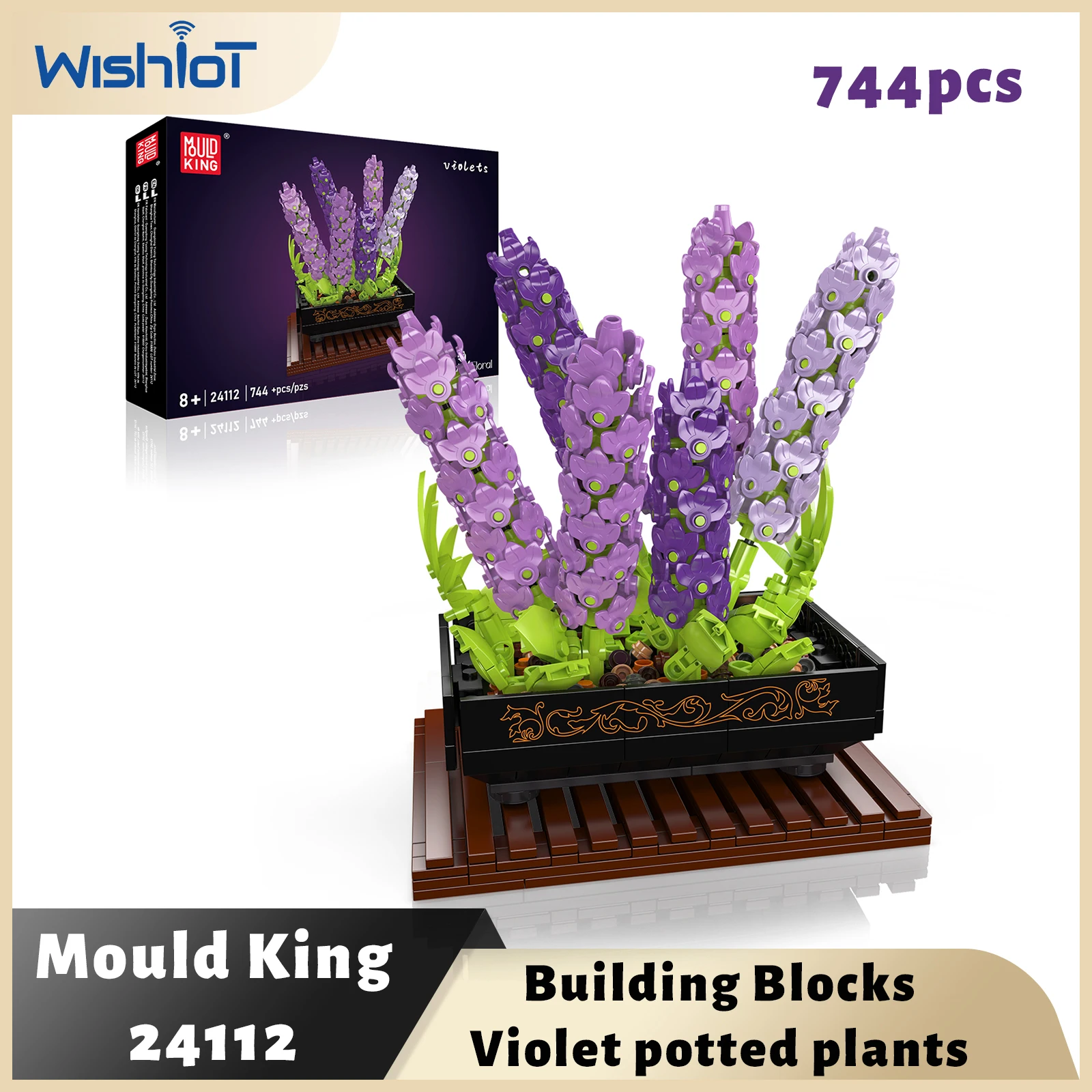 

Mould King 24112 Violets Building Blocks Flower Series Potted Plants Model Home Decor Kid Bricks Assembly Toy Girl Romantic Gift
