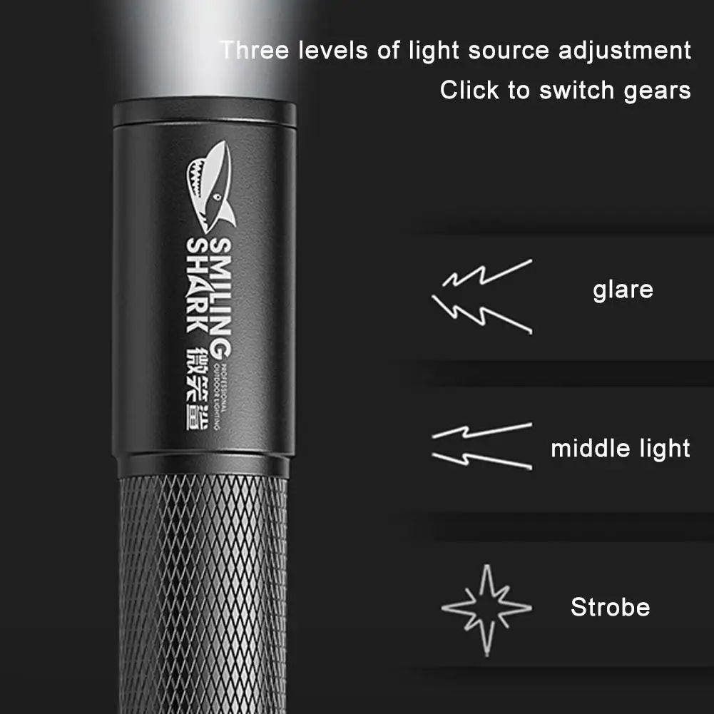 SD1211 ปากกาแบบพกพา Zoomable ไฟฉายไฟฉายกันน้ําแบบชาร์จไฟได้สําหรับตั้งแคมป์เดินป่ากลางแจ้ง O1Y7