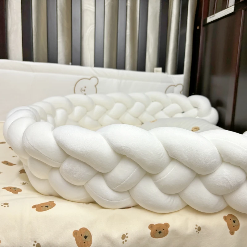 

1M 2M 3m Baby Bumper Bed Braid Knot Pillow Cushion for Infant Crib Protector Cot Room Decor Bedding Set Boy Decoration