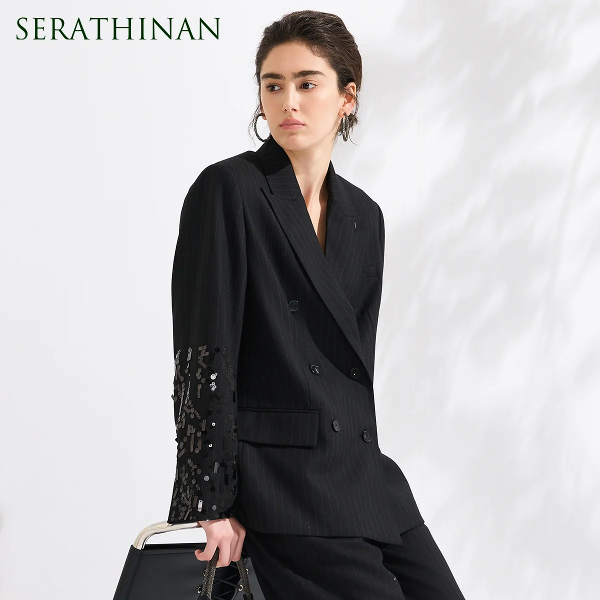 

KX7523404 Высококачественный женский шерстяной пиджак, структурированный пиджак, дизайнерский элегантный офисный стиль