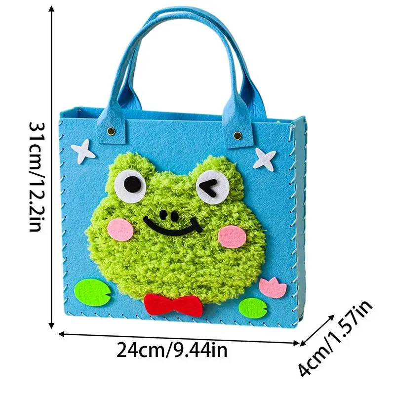 Torebki zestaw do szycia dla dzieci ręcznie robiona torba filcowa akcesoria do robienia śliczne szycie zwierząt zestaw do majsterkowania Montessori zabawki edukacyjne