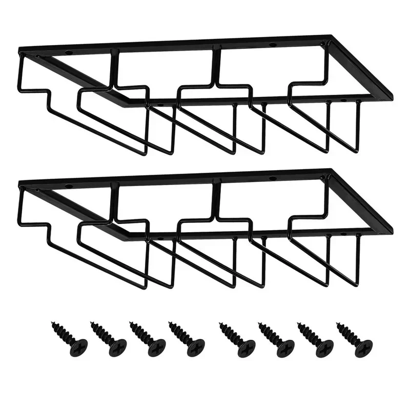 Ijzer Wijn Glazen Houder Barman Glaswerk Opknoping Gouden Rack Onder Kast Glaswerk Organizer Glasdrinkbeker Iron Rack Bar Tool