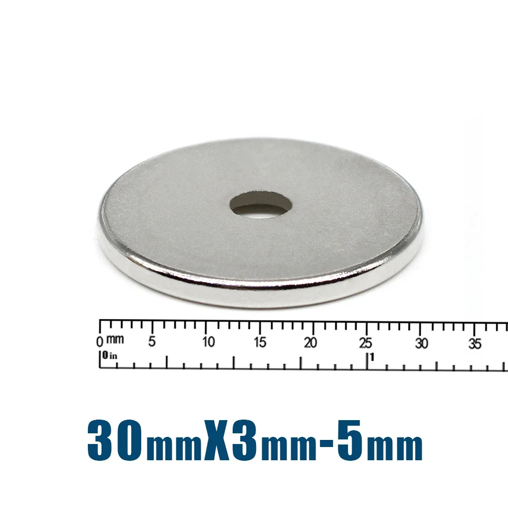 2/5/10/20Pcs 30x3-5mm Round Strong Magnets with 5mm Hole Disc Countersunk Fridge Magnet Search Neodymium Magnets Magnetic Sheet