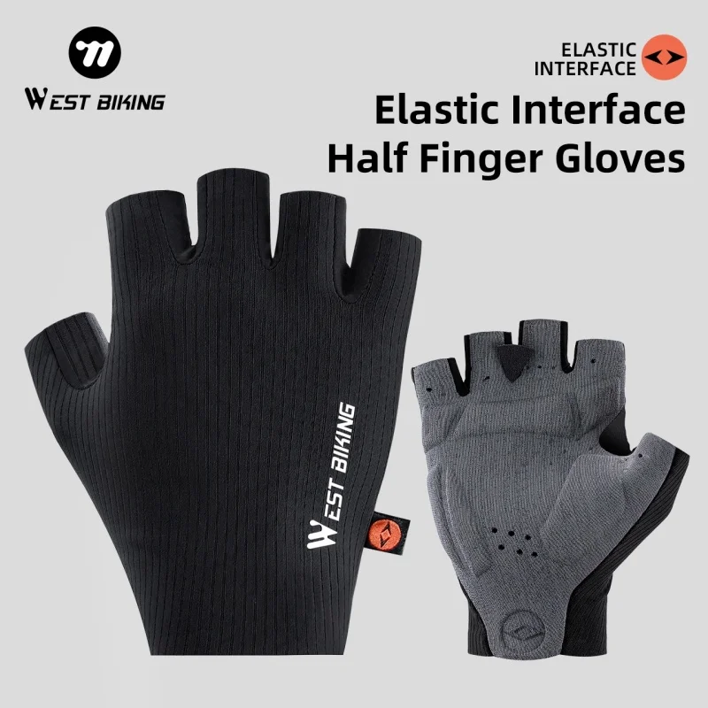 WEST BIKING Lokaler Versand AERO Fahrradhandschuhe Italien Elastic Interface ®   Ultra Palm 200kg/m³ stoßfeste Fahrradzubehör-Fingerlose Handschuhe MTB