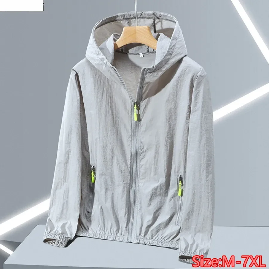Summer Ice Silk Sun Protection Jacket for Men Couple Outdoor Sports UV Protection Skin Coats Breathable Hooded Ultrathin Jackets