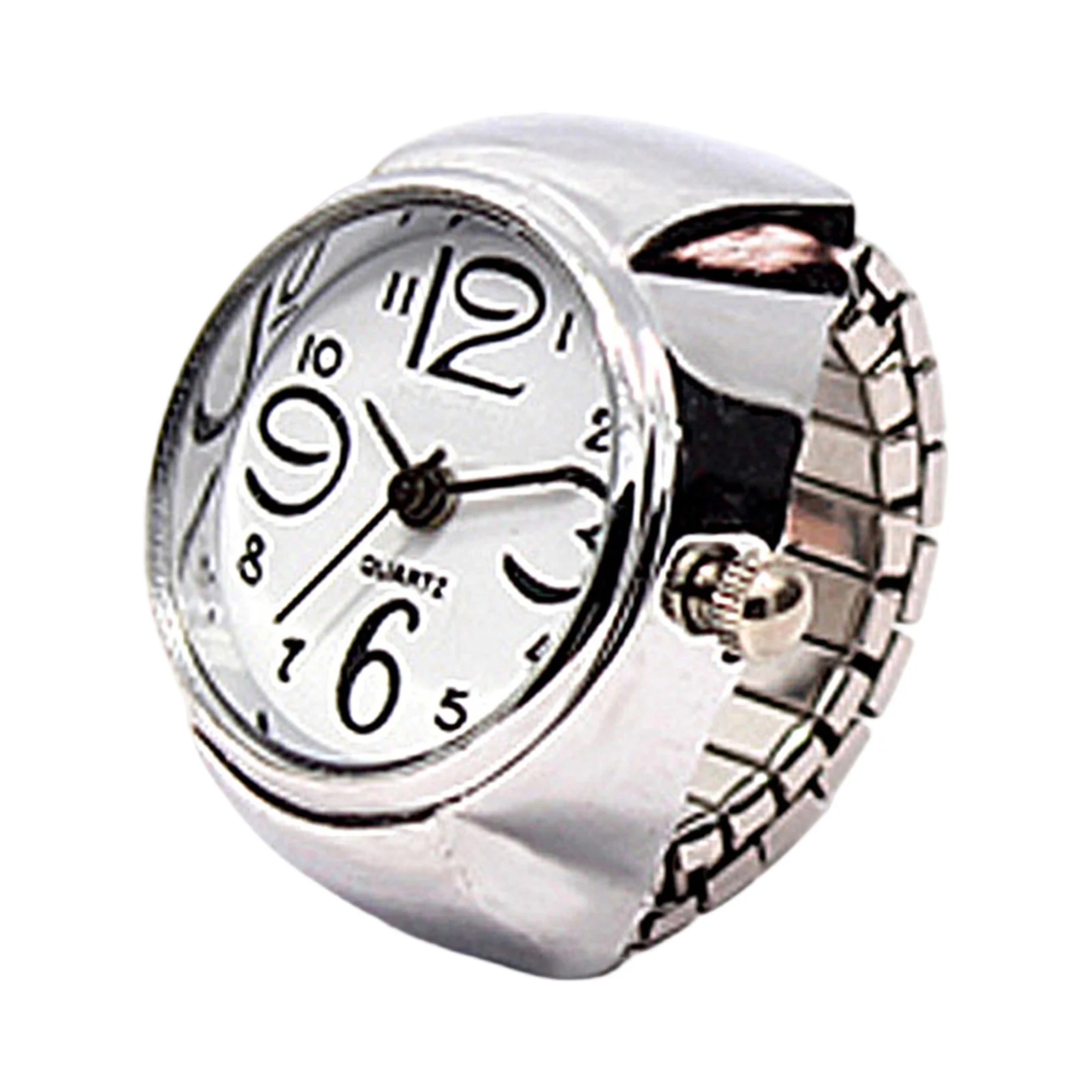 Popular Fashion Luminous Running Alarm Clock Watch Vintage Punk Finger Watch Couple Rings Quartz Watch Decoration Watch 2025