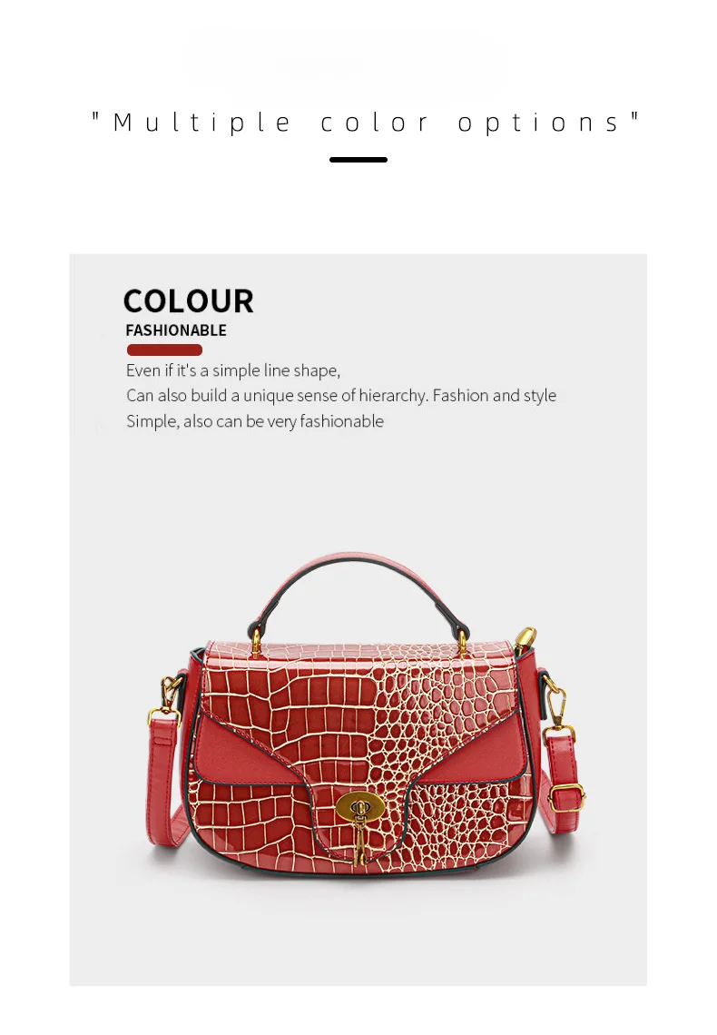 Women's Saddle Bag With Contrast Colour Stone Pattern Design_voghion.com