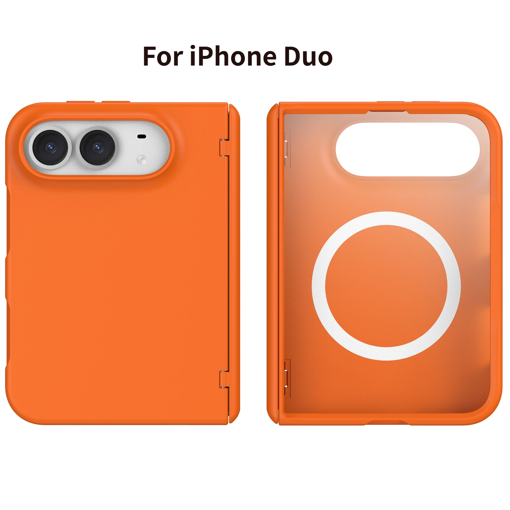 Full body protection foldable phone hard case for iPhone Duo built-in magnetic front screen protector anti-drop cover