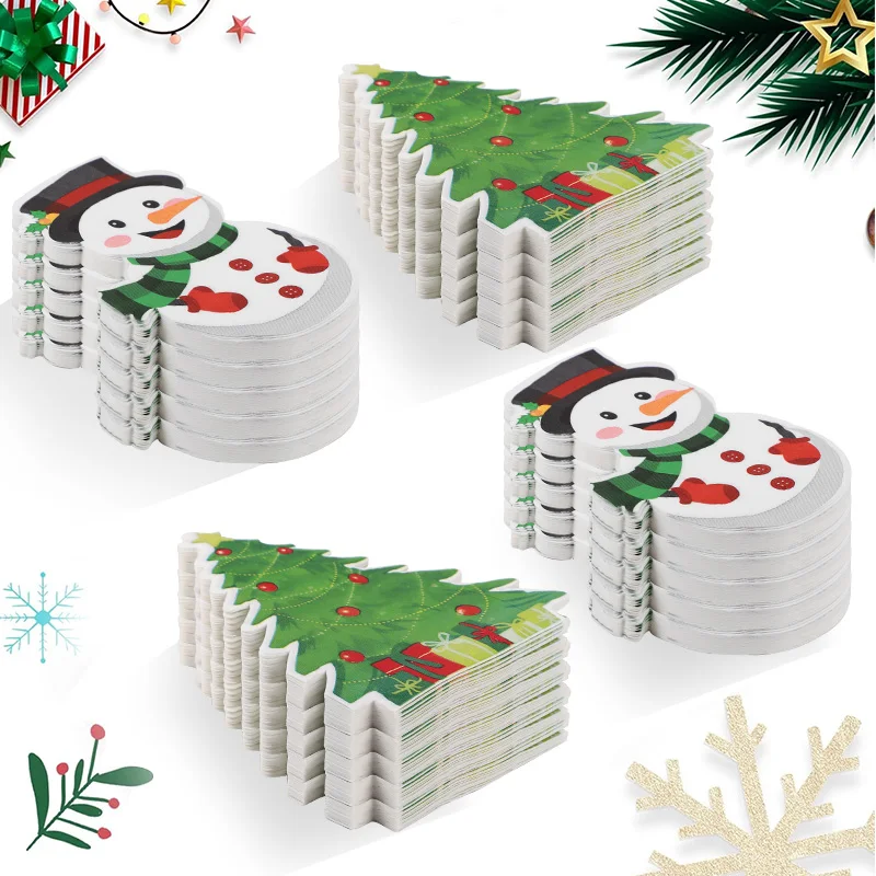 20-100Pcs Christmas Disposable Paper Napkins Cute Snowman Tissues 2025 Christmas Party Home Table Decoration Supplies New Year