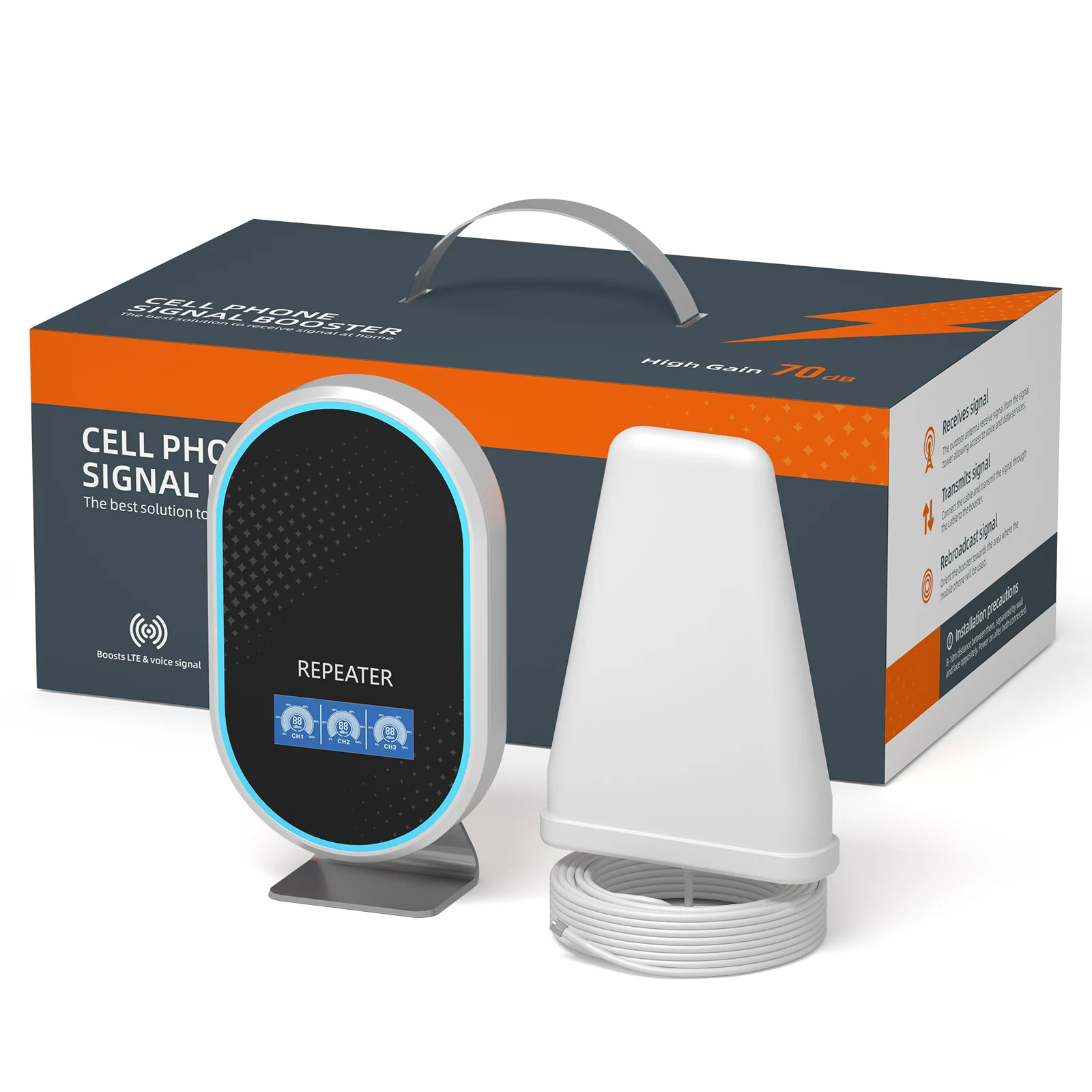 

Lintratek signal Amplifier Oem 2g 3g 4g Two-in-one Indoor Antenna Network Tri Band Mobile Gsm signal Repeater Booster for Home