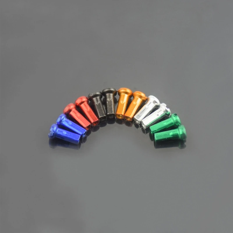 60Pcs/pack MTB Bike Road Bicycle Nipples 14G 14mm 2.0mm Ultralight High Strength Colorful Spokes Nipple Bike Spoke Caps