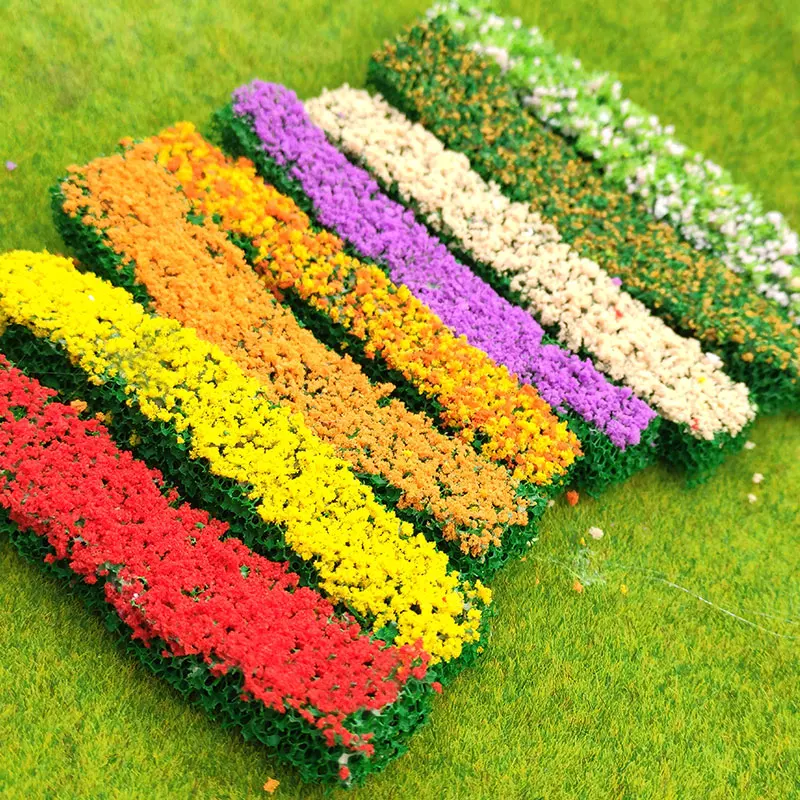 

10pcs Simulation Shrub Strips Model Green Sand Table Mini Grass Strip Fence DIY Material For Outdoor Building Diorama