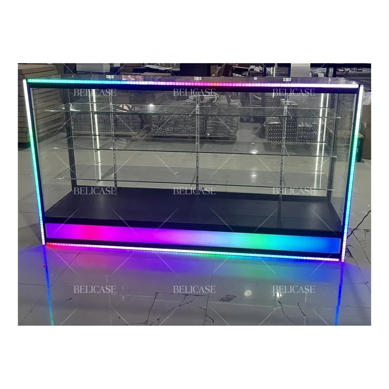 custom.New Design Smoke 47 Inch 60 Inch 70 Inch Glass Showcase Smoke Shop Display