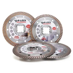 D115 -125mm Turbo Diamond Blade X Lock Cutting Disc Compatible with 7/8 In Arbor for Application in Ceramic Tile, Slate,Granite
