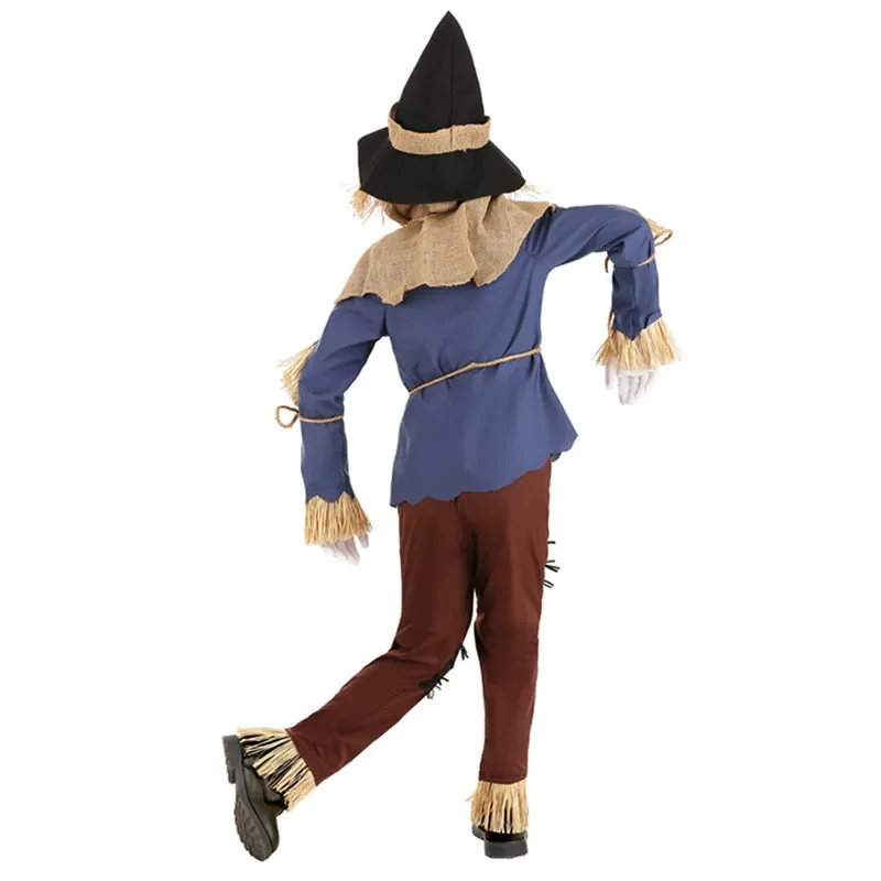 Halloween Purim Mago Spaventapasseri di Oz Ragazzi Ragazze Costume Kid Bambino Festa di compleanno Spaventapasseri Vestito operato da cosplay