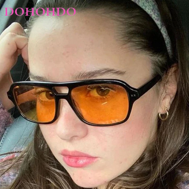 

Classic Vintage Double Bridge Pilot Sunglasses For Women Men Trendy Shades Outdoor Driving Traveling Shades UV400 Lentes De Sol