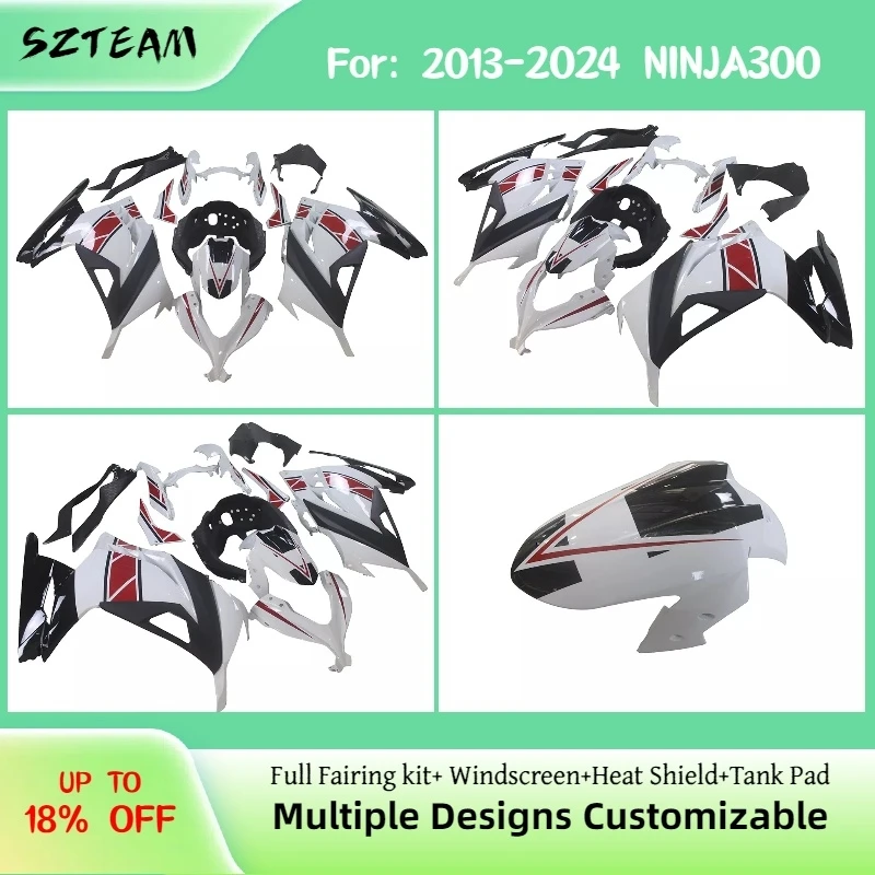 

Комплект обтекателей для мотоцикла KAWASAKI NINJA 300 2013-2024, высококачественные литые обтекатели NINJA300 13-24