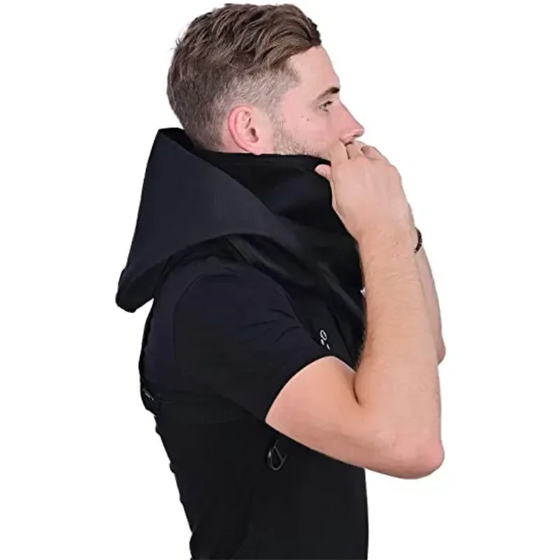 Unisex Medieval Hat with Mask Cosplay Props Costume for Man Women Ninja Hood Cloak Halloween Outfit Balaclava Cap for Adults view 2