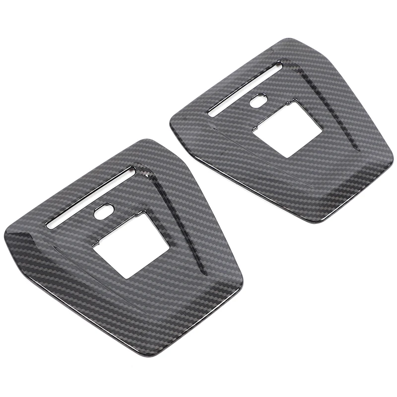 For BMW 5 Series G60 2024 ABS Carbon Fiber Car Rear Seat Charging Panel Decorative Sticker Interior Accessories Modification