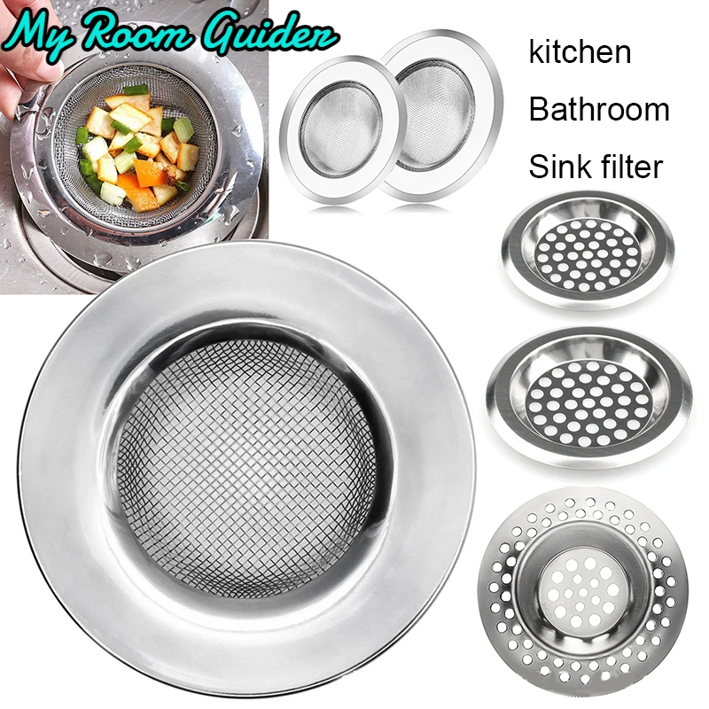 1PCS Kitchen Sink Filter Stainless Steel Mesh Sink Strainer Filter Bathroom Sink Strainer Drain Hole Filter Trap Waste Screen