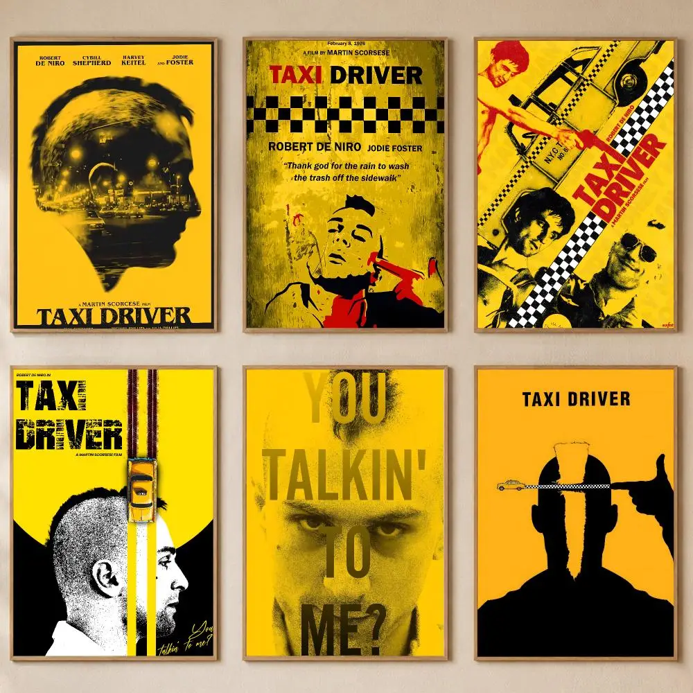 Klassisches Filmplakat „Taxi Driver“ aus PP, selbstklebend, für Schlafzimmer, Gaming, Café/Bar, Vintage-Ästhetik, ideales Geschenk