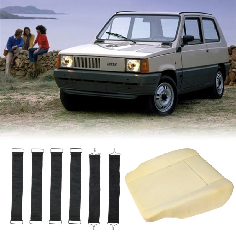 For Fiat Panda 1987-2003 MK1 750 1000 4x4 Seat Padding Repair Kit PU Filling Car Accessories with 6Pcs Reinforced Straps