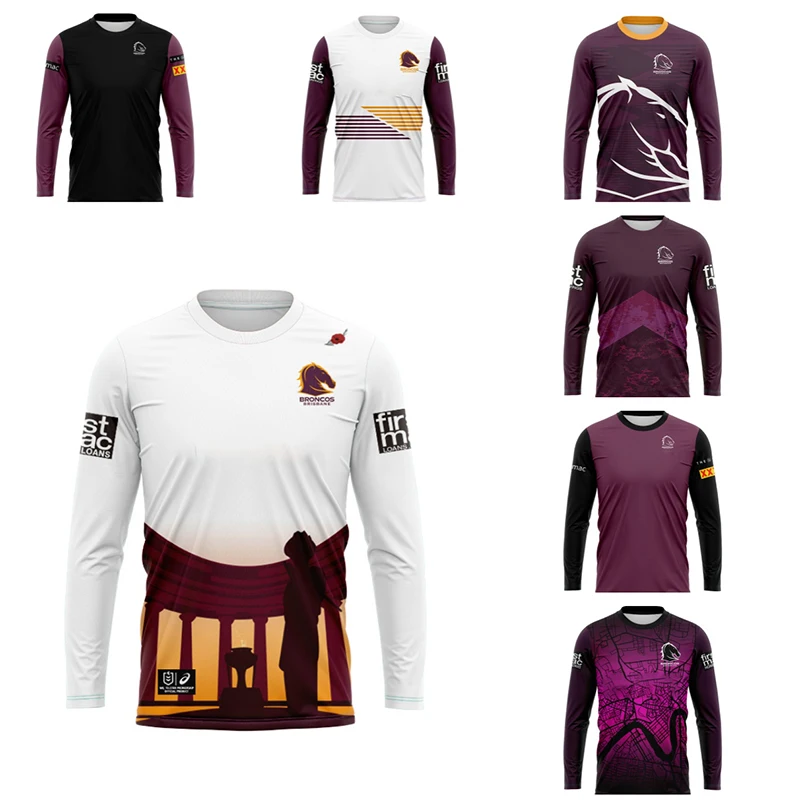 Brisbane Broncos Heren Rugby Sweatshirt/Legioenstijl, Nieuwe, Hoge Kwaliteit Lange Mouwen, S-5XL, Aangepaste Naam En Nummer