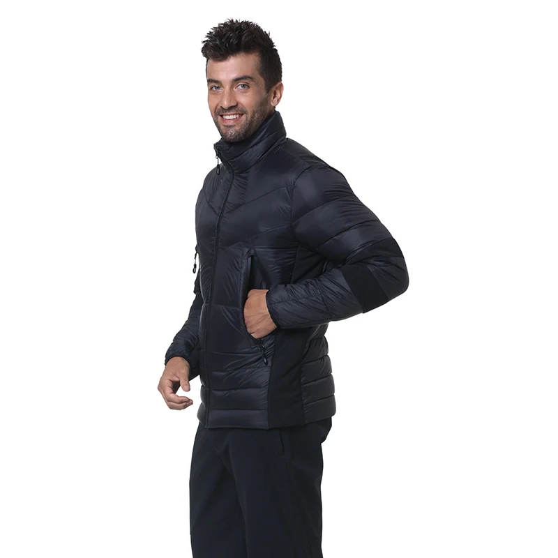 Chaqueta de plumón de pato blanco para hombre, abrigo ligero y empacable para otoño e invierno, 90%