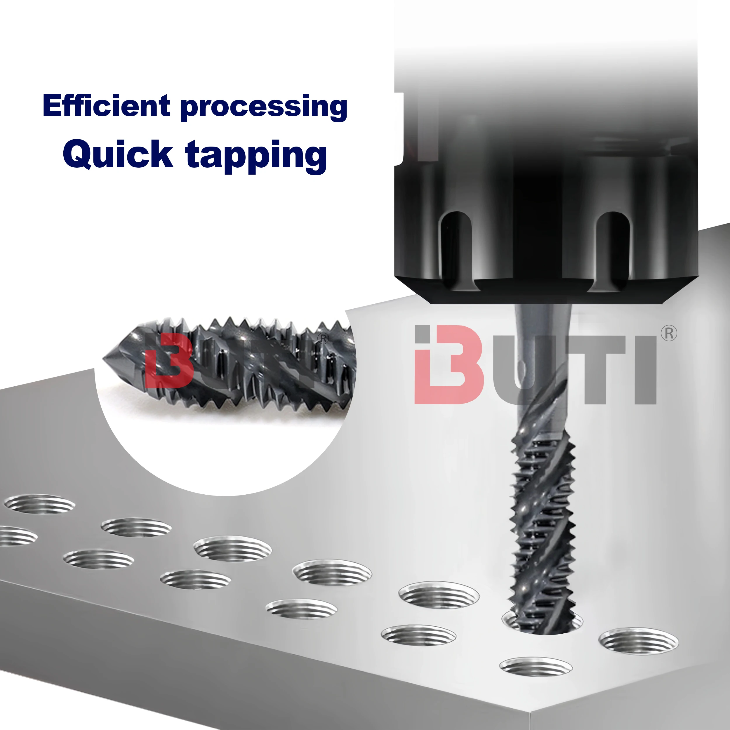 DESKAR CNC-draaibank met schroefpunt Tap M3/M4/M5/M6/M8/M10/M12 Rechte groef en anti-seismisch en anti-shake boor aan de tips