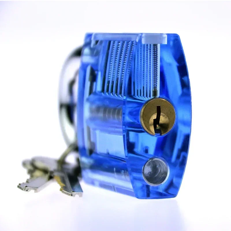 Locksmith blue Transparent Locks Pick Visible Cutaway Mini Practice View Padlock Training Skill For Furniture Hardware