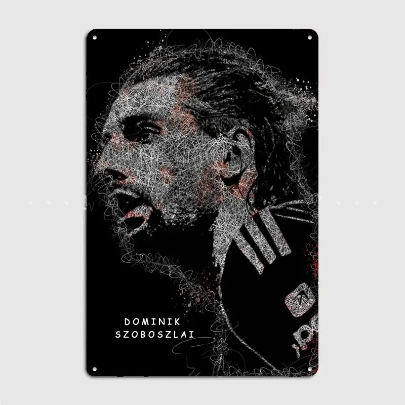 Dominik Szoboszlai Football Player Poster Metal Posters Living Sign Indoor Outdoor Room Decoration Home Bar Decor Wall Decor