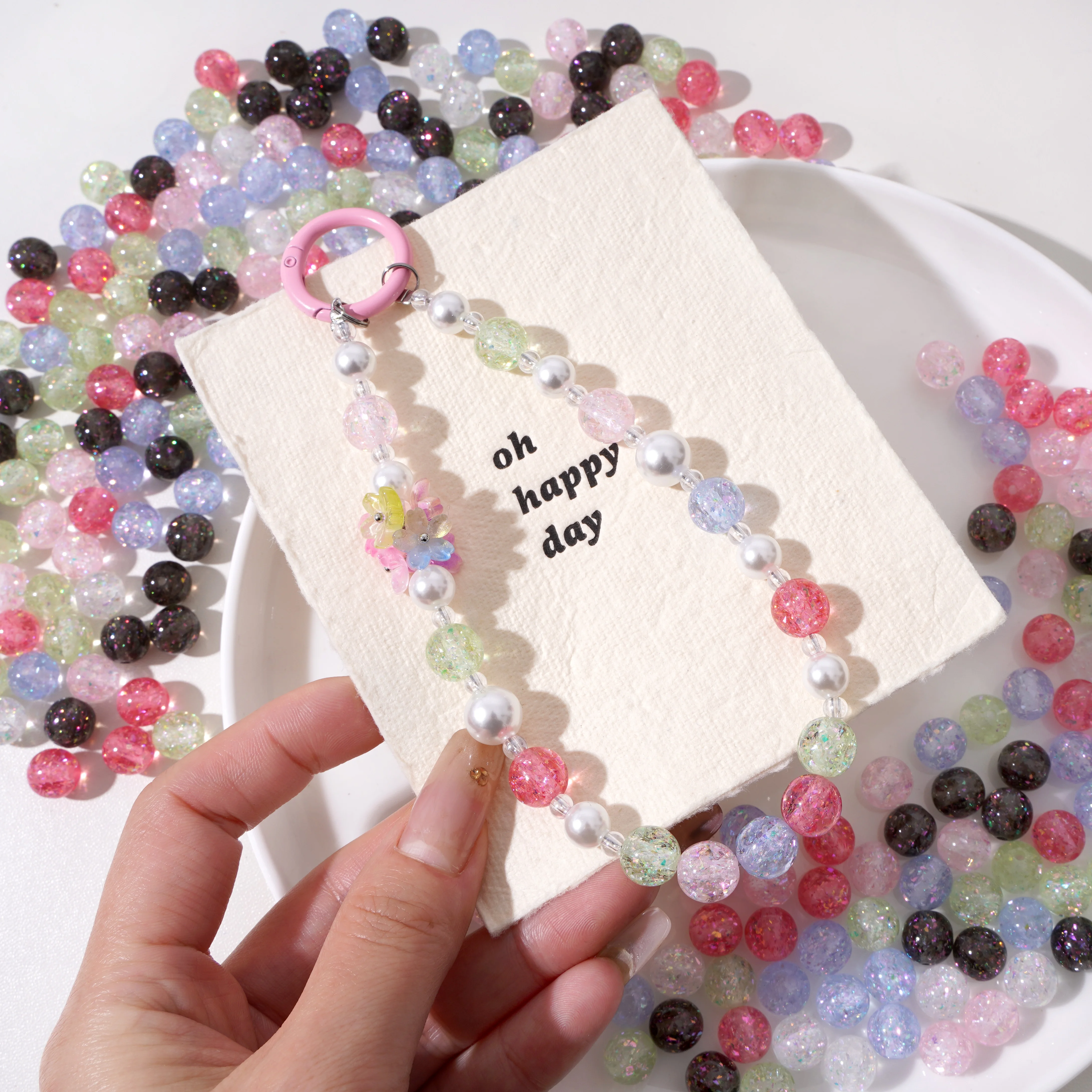 

5pcs 10mm Multicolor Resin Round Loose Decorative Beads For Jewelry Making Diy Fashion Bracelet Necklace Earring Accessories