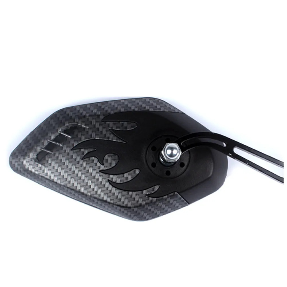 

Carbon Fiber Texture Bicycle Mirror Hd Blast Resistant Wide Angle Fully Adjustable Rotatable Bike Rear View Mirror -23Mm