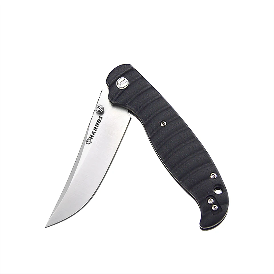 

HARNDS Giant Silkworm Tactical Folding Knife G10 Handle Camping Pocket 14C28N Steel Blade Knife Reversible Pocket Clip
