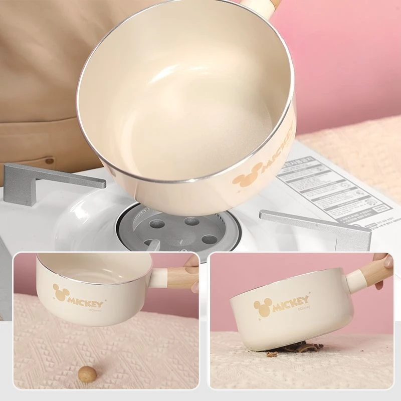 Anime cute Disney Mickey cartoon pattern complementary food pot Xueqi sauce pan cooking instant noodles non-stick frying pan