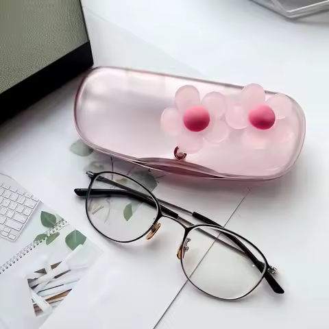 1pc Daisy Transparent Portable Glasses Cases Waterproof Plastic Sunglasses Glasses Box Hard Reading Glasses Protector Shell Case