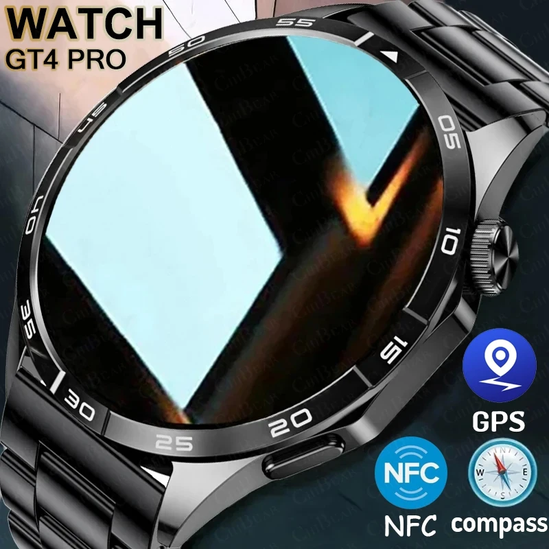 For Huawei Xiaomi AMOLED Smart Watch Men Screen Always Display Time GPS Sports Compass Fitness Watch Bluetooth Call Smartwatch